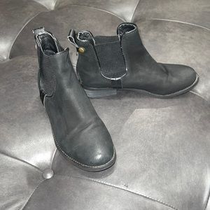 Steve Madden Gilte Black Chelsea Ankle Boots Size 7